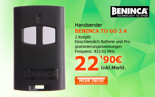 Handsender BENINCA TO GO A 2ch